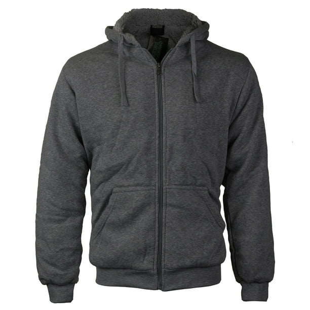 Men/'s Athletic Warm Soft Sherpa Lined Fleece Zip Up Sweater Jacket Hoodie